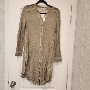ODDY Long Sleeve Olive Dress with Lace Detail Size S BNWT